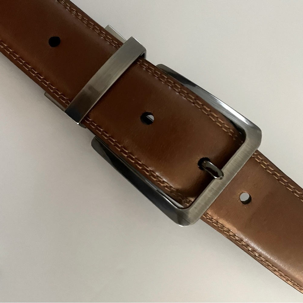 Genuine Leather Belt Brown Black Reversible size 46 ( fits waist 44”)